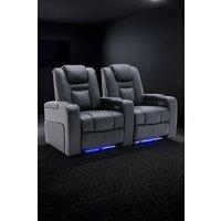 More4Homes Broadway 2 Seater Cinema Electric Recliner Chair USB Charging LED Base in Black