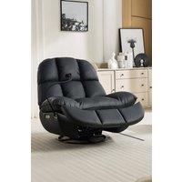 More4Homes Chicago Faux Leather Swivel & Rocker Electric Recliner Chair Black