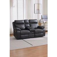 More4Homes Vinson Electric Recliner 2 Seater Sofa Air Leather With Speakers in Charcoal