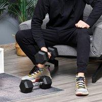 HOMCOM Hexagonal Dumbbells Kit Weight Lifting Exercise for Home Fitness 2x8kg in Black | Size: Standard