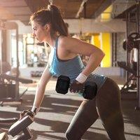 HOMCOM 15KG Single Rubber Hex Dumbbell Portable Hand Weights for Home Gym in Black | Size: Standard