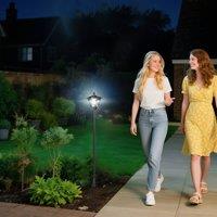 OUTSUNNY Outdoor Garden Solar Light with Base Post Lamp Freestanding IP44 Energy-saving in Black