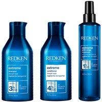Redken Extreme Shampoo 300ml, Conditioner 300ml & Anti-Snap 250ml Pack in Clear