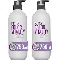 KMS Color Vitality Blonde Shampoo 750ml & Conditioner 750ml Duo in Clear