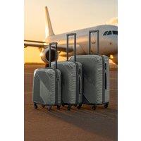 Neo 3 Piece Hard Shell Luggage Suitcase Set in Grey | Size: 3 Pack