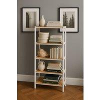 Neo 5 Tier Bamboo Storage Shelf Shelves Rack in Natural White