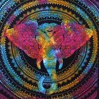 KDMD Double Cotton Bedspread + Wall Hanging - Elephant Head
