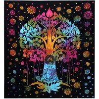 KDMD Double Cotton Bedspread + Wall Hanging - Bodhi Tree