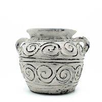 KDMD Greek Clay Plant Pot With Handles - Cream 15cm