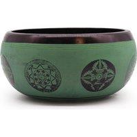 KDMD Earth Powder Singing Bowl - Mandala Buddha - 16cm in Green