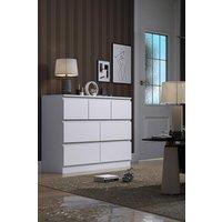 FWStyle 7 Drawer Matt White Merchant Chest Of Drawers - Stora