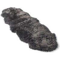 Infinity Leather Luxury Genuine Sheepskin Double Natural Fluffy Soft Real Wool Rug in Dark Grey | Size: 180 cm x 60 cm