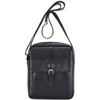 Infinity Leather Genuine Leather Vintage Crossbody Messenger Travel Bag - Ashby in Black