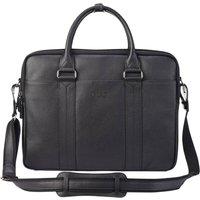 Infinity Leather Genuine Leather Laptop Business Briefcase Office Travel Bag - Sutton in Black