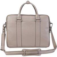 Infinity Leather Genuine Leather Laptop Business Briefcase Office Travel Bag - Sutton in Grey