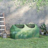 OUTSUNNY Mini Greenhouse Small Plant Grow House w/ Windows for Outdoor in Bright Green