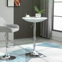 HOMCOM 61 cm Round Indoor Home Pub Bar Table Adjustable Bistro Counter Round in White