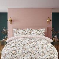 Smart Living Luxury Soft Reversible Elegant Blooms Complete Bedding Set in Pink | Size: Double