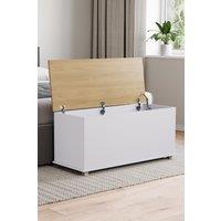 Home Discount Vida Designs Arlington Storage Ottoman Contemporary Bedroom Furniture in White