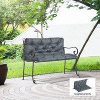 OUTSUNNY 2 Seater Garden Bench Cushion Outdoor Seat Pad with Ties in Dark Grey
