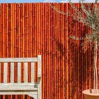 Papillon Bamboo Screening Roll Fencing Thick Red 5m x 2m