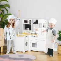 HOMCOM Large Kitchen Playset with Full Accessories in White