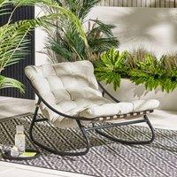 FurnitureboxUK Hydra Metal Outdoor Garden Rocking Chair in Cream