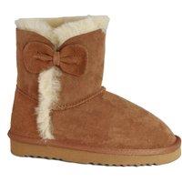Eastern Counties Leather Bow Detail Sheepskin Boots in Beige | Size: 8