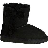 Eastern Counties Leather Bow Detail Sheepskin Boots in Black | Size: 8