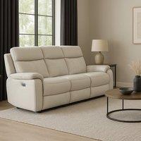 Aspire Kingsmere 3 Seater Power Recliner Sofa in Real Leather in Light Grey