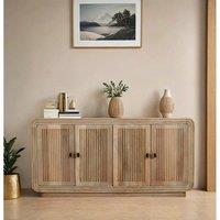 IH Design Paloma Carved Mango Wood 4 Doors Large Sideboard in Brown