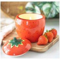 KDMD Strawberry Shaped Candle Jar in Red