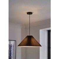 ValueLights Akira Pleated Single Drop Ceiling Pendant Light with LED Bulb in Black