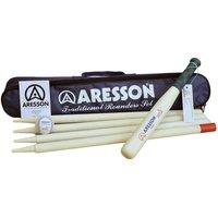 Aresson Traditional Leather Rounders Set (Pack Of 6) in White