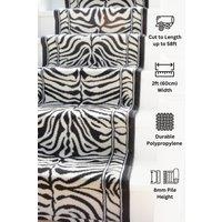 Kukoon Black & White Zebra Print Cut to Measure Stair Carpet Runner Rug 60cm Wide | Size: 60 cm x 1500 cm