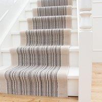 Kukoon Beige Striped Cut to Measure Stair Carpet Runner Rug 80cm Wide | Size: 80 cm x 780 cm