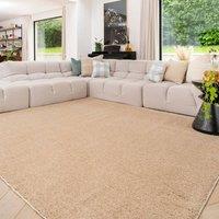 Kukoon Machine Washable Shaggy Rug Cream Beige Fluffy Bedroom Carpet Mat | Size: 160 cm x 230 cm