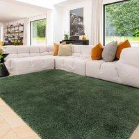 Kukoon Machine Washable Shaggy Rug Green Soft Fluffy Bedroom Carpet Mat | Size: 120 cm x 170 cm