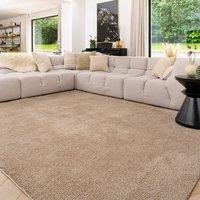 Kukoon Machine Washable Shaggy Rug Fawn Beige Fluffy Bedroom Carpet Mat | Size: 120 cm x 170 cm