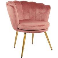 Genesis Flora Velvet Accent Chair Petal Back Plush Upholstered Modern Chair in Dusty Pink | Size: 1 Seater