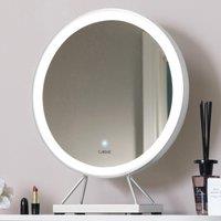 CARME HOME Belle Medium Silver Frame Touch Sensor LED Makeup Mirror with Lights