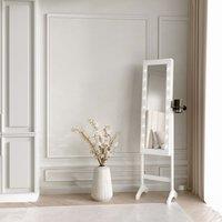CARME HOME Zoey White Full Length LED Mirror Jewellery Cabinet