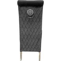 HOME LUXE INTERIOR Pair Of Sofia Dining Chair Lion Knocker Dark Grey | Size: 1 Seater