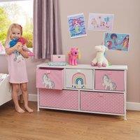 Liberty House Toys Unicorn 5 Drawer Storage Chest in Light Pink