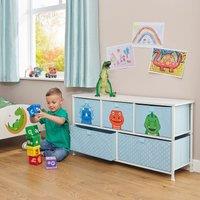 Liberty House Toys Dinosaur 5 Drawer Storage Chest in Light Blue