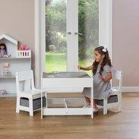 Liberty House Toys Table & Chairs with Storage Bins in White
