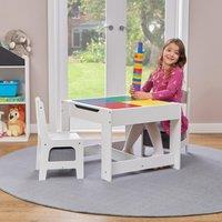 Liberty House Toys White Construction Top Table with Two Chairs & Storage