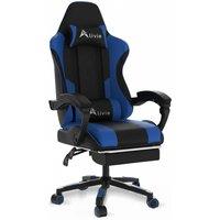 Alivio Ergonomic Gaming Chair with Massage Lumbar Cushion in Blue