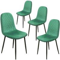 Alivio Ergonomic Velvet Dining Chairs for Indoor Outdoor (Pack of 4) in Green