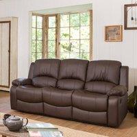 Artemis Home Glendale 3 Seat Manual Recliner Sofa in Brown